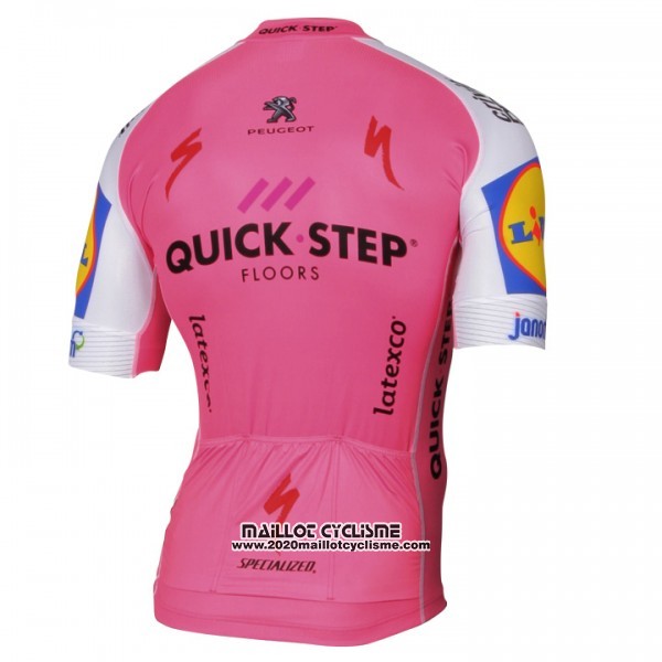 2017 Maillot Ciclismo Quick Step Rose Manches Courtes et Cuissard